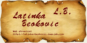 Latinka Beoković vizit kartica